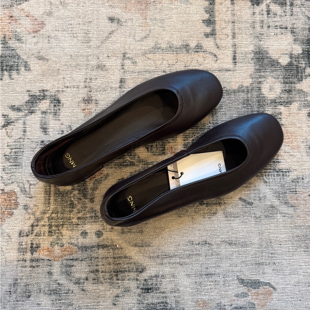 Mango Brown Ballet Flats